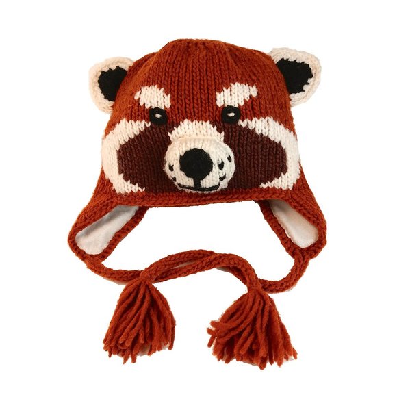 Children's Animal Red Panda Wool Hat by Vive Bien / Arts of Ecuador - Picture 1 of 6